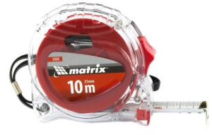 Рулетка MATRIX Crystal, 10м х 25 мм, c фиксации ленты (31075)