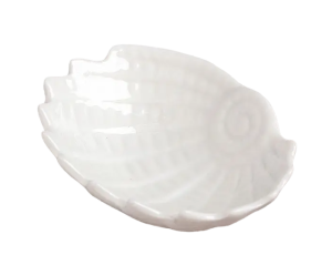 Блюдце «Ракушка», керамическое, 9х7х3 см, белый (4474471)