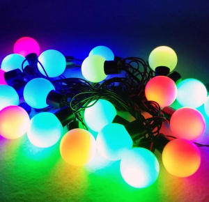 Электрогирлянда "Шарики" 40 ламп, LED разноцвет., мигают, в коробке (WWH0428118)