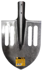 Лопата штыковая б/чер MosTek рельсовая сталь с прорезями (Ш-600СП)