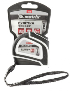 Рулетка MATRIX Autostop PRO, 3м х 16 мм (32550)