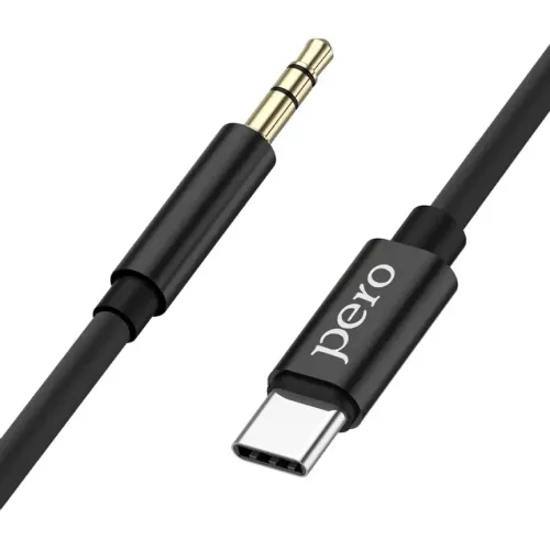 Кабель Type-C - AUX Jack 3.5mm Pero MC-02 1m черный (PRMC-02T1MB)