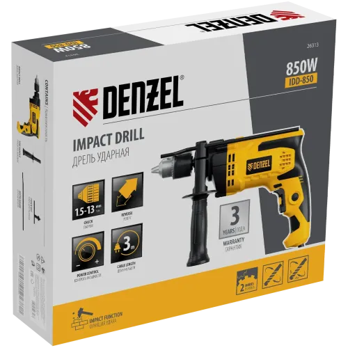 Дрель DENZEL IDD-850 (26313)