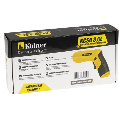Отвертка аккумуляторная KOLNER KCSD 3,6L