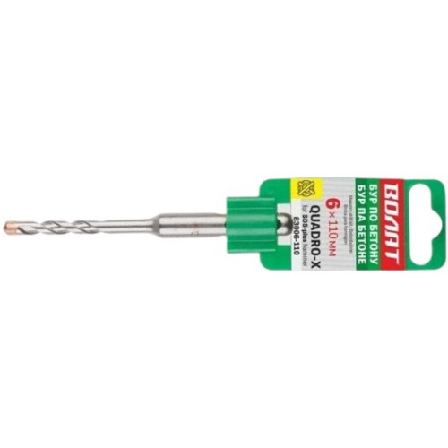 Бур SDS+ ВОЛАТ 6х50х110мм QUADRO-X (83006-110)