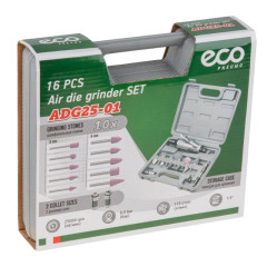 Пневмошлифмашина прямая ECO ADG25-01 с набором шарошек