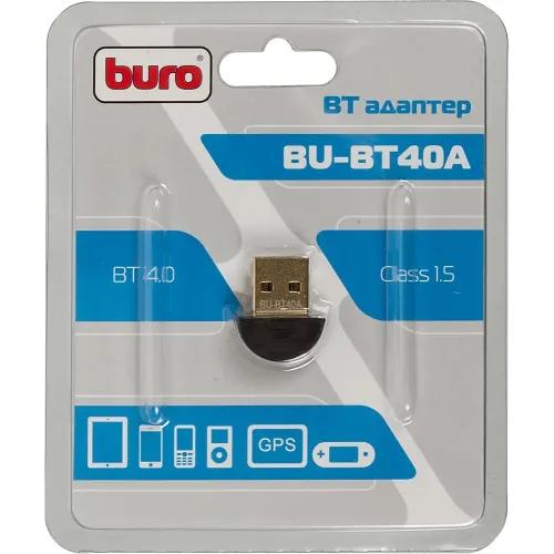 Контроллер Bluetooth Buro USB BU-BT40A BT4.0+EDR class 1.5 черный