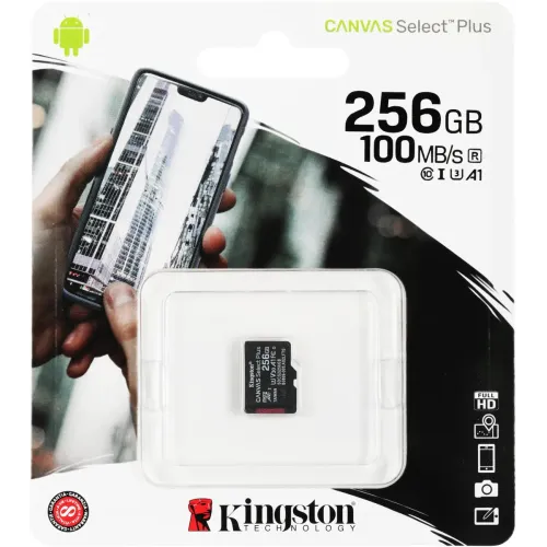 Карта micro-SD 256 GB Kingston SDCS2/256GbSP Canvas Select Plus
