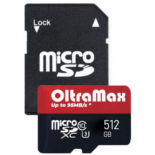 Карта micro-SD 512 GB OLTRAMAX Class 10 UHS-1 Premium (U3) (OM512GCSDXC10UHS-1-PrU3 w)