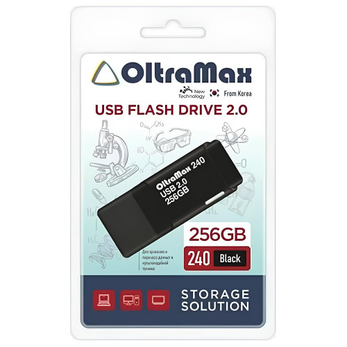 Карта USB2.0 256 GB OLTRAMAX 240 Black [OM-256GB-240-Black]