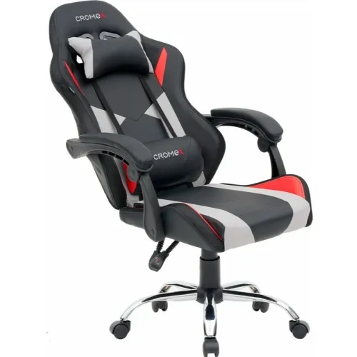 Кресло игровое CROMEX Quantum GM-155 RGB черно/серо/красное