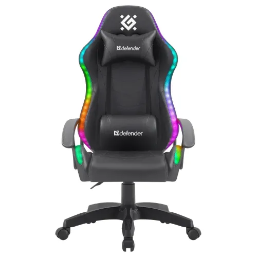 Кресло игровое Defender FACTOR X RGB экокожа черный