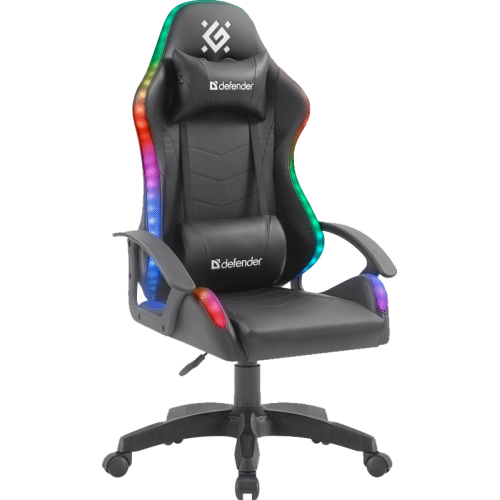 Кресло игровое Defender FACTOR X RGB экокожа черный