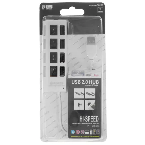 Коммутатор USB 2.0 SMARTBUY SBHA-7204-W белый