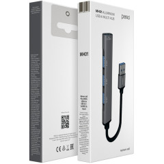 Коммутатор USB 3.0 Pero MH01 серый