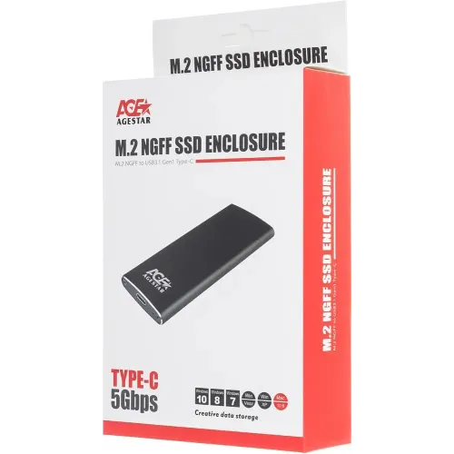 Внешний корпус AgeStar 3UBNF2C USB 3.1 USB3.1 Al черный M2 2280 B-key