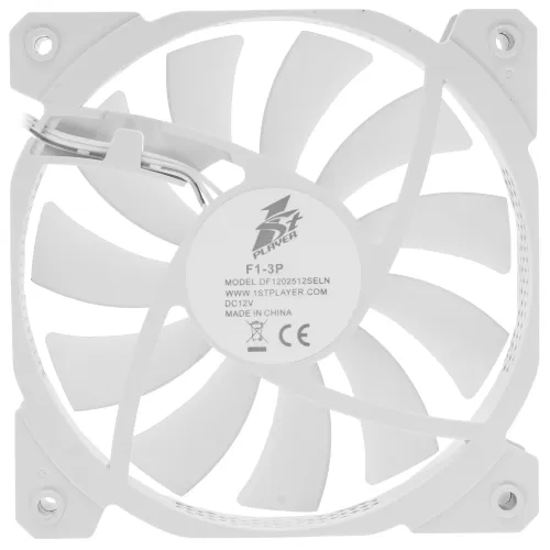 Кулер корпус 120x120x25 1STPLAYER F1 F1-WH LED 5-color 1000rpm 3pin white