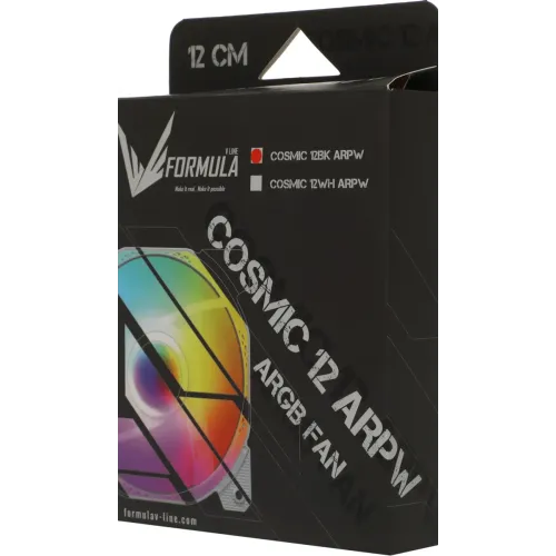 Кулер корпус 120x120x25  Formula Cosmic 12WH FR RGB 3-pin 4-pin (Molex) черный 