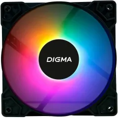 Кулер корпус 120x120x25 Digma DFAN-FRGB1 черный 1200rpm LED 3-pin 4-pin (Molex)