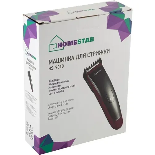 Машинка для стрижки (триммер) HOMESTAR HS-9010 (005835) черный/красный