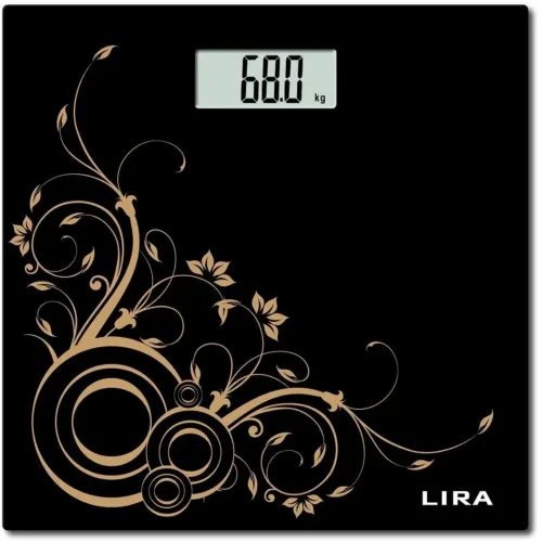 Весы напольные электронные LIRA LR1401 черные/узор