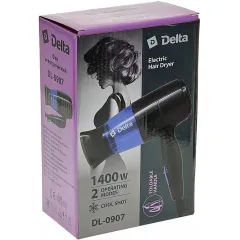Фен DELTA DL-0907 черный/синий