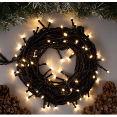 Гирлянда Нить 10м темная нить 100LED свечение теплое белое IP44 (3584087)