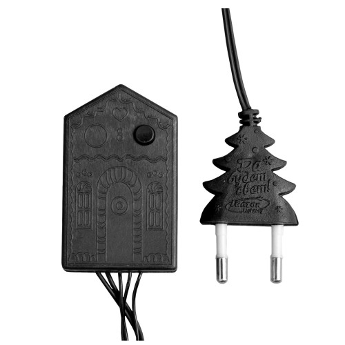 Гирлянда Нить 20м темная нить 200LED свечение мульти, 8 режимов (3556811)