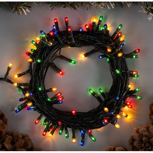 Гирлянда Нить 5,5м темная нить 140 ламп, свечение мульти, 8 режимов (670999)