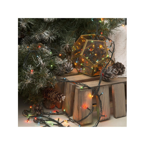 Гирлянда Нить 5,5м темная нить 140 ламп, свечение мульти, 8 режимов (670999)