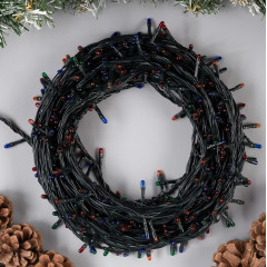 Гирлянда Нить 15м темная нить 400LED свечение мульти, 8 режимов (703309)