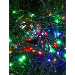 Гирлянда Нить 15м зеленая нить 300LED свечение мультиколор, 8 режимов (454845)