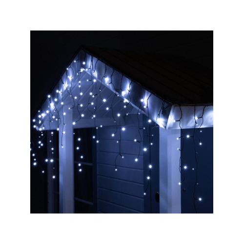 Гирлянда LUAZON LIGHTING Бахрома 3х0,6м темная нить, 100 LED свечение белое с мерцанием 24В (9891720