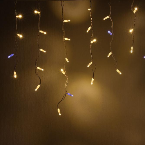 Гирлянда LUAZON LIGHTING Бахрома 3х0,6м прозрачная нить, 160 LED свечение теплое белое с мерцанием (