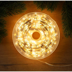 Гирлянда LUAZON LIGHTING Роса 200м серебристая нить, 2000 LED свечение теплое белое 36В (10547399)