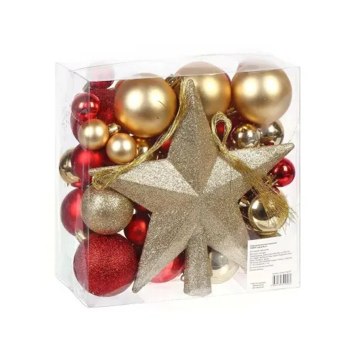 Шары новогодние набор 48шт SYQA-0122307 красный, золотой