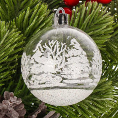 Шары новогодние набор 6шт 6см, белый (SYQB3-0123078)