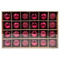 Шары новогодние WINTER GLADE 6см 24шт красный микс 6024G003 (1381832)