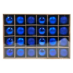 Шары новогодние WINTER GLADE 6см 24шт синий микс 6024G004 (1381835)