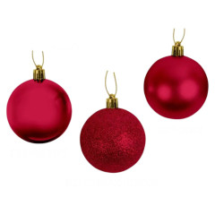 Шары новогодние WINTER GLADE 6см 12шт красный микс 6012G003 (1381826)