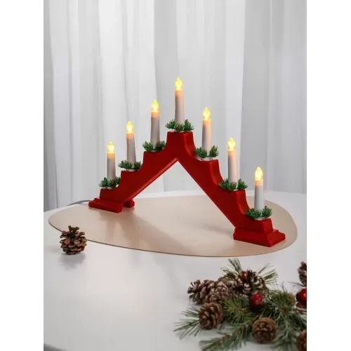 Подсвечник декоративный 7 ламп, теплый белый свет (504193)