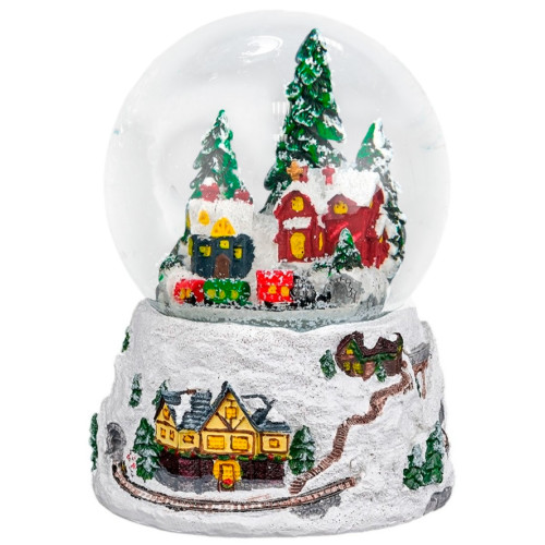 Светильник Шар новогодний, Паровоз, музыка, подсветка,Ф 10 см