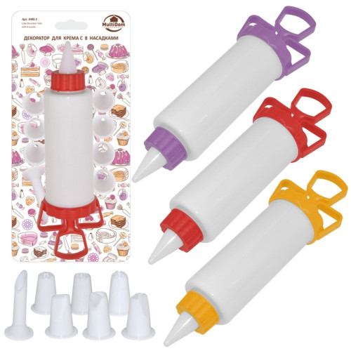 Шприц кондитерский Мультидом для крема, 8 пр. (Н80-3/JH80-2) (170775)