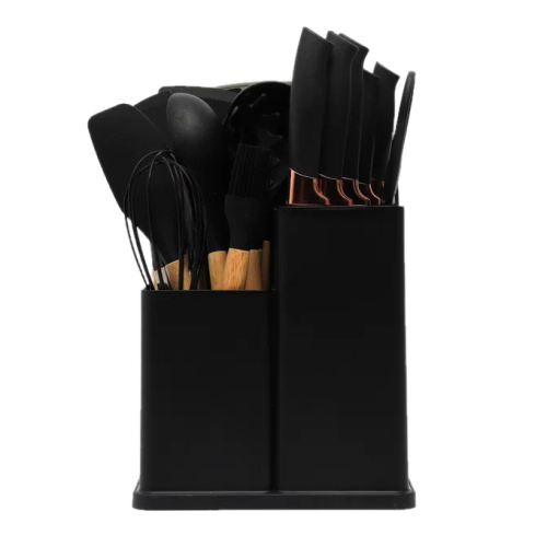 Набор кух. принадлежностей TEHNOCLUB с ножами, 19 пр., черный