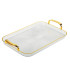 Поднос пластик РЕТ, прямоугольный, с ручками, 42,5x27x3см прозрачн./золот. (862-451)