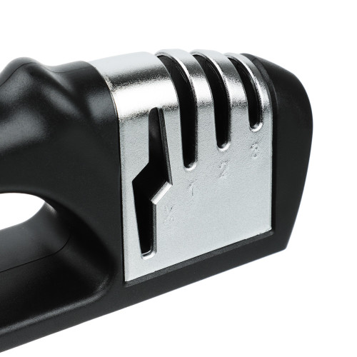 Точилка для ножей SATOSHI Раваль, с 3-х этапной заточкой, черная/сталь (803-408)