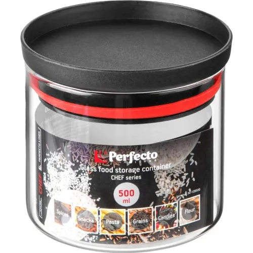 Банка для хранения продуктов PERFECTO LINEA, CHEF, стекло, 500 мл (34-109500)
