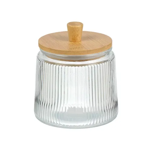 Банка для хранения продуктов Daniks Pump, стекло/бамбук, 800 мл (500150)