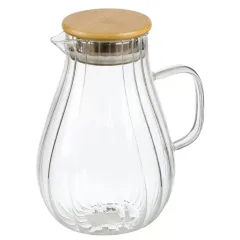 Чайник заварочный, 1800 мл, стекло Ажур, бамбук (Y4-11038)(506422)