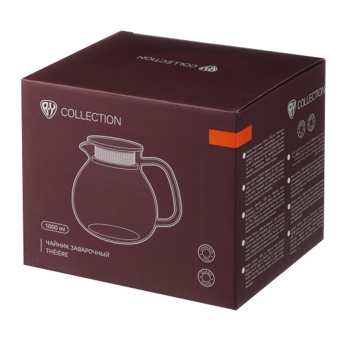 Чайник заварочный, 1000 мл, стекло BY COLLECTION Volga (850-240)